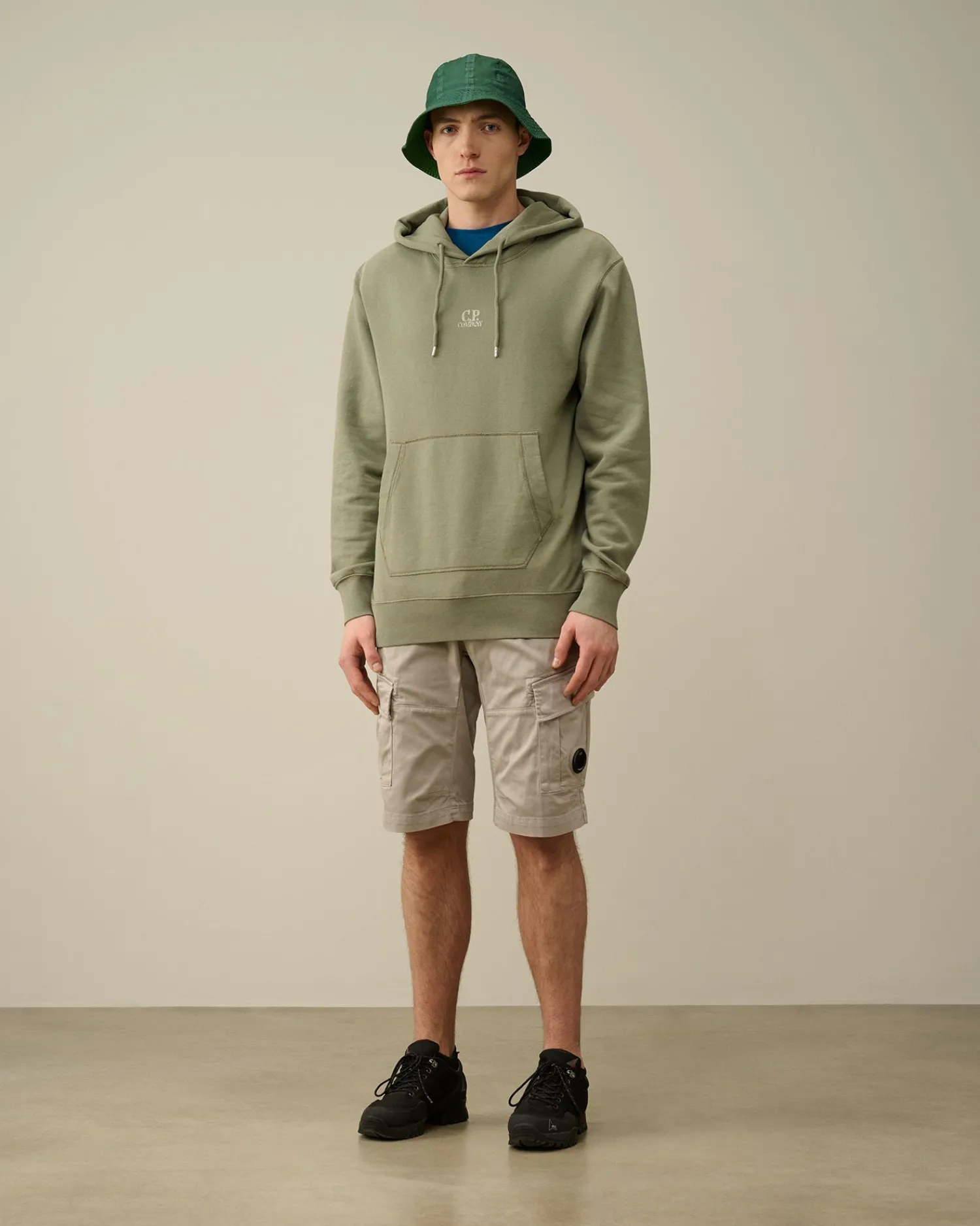 Sale C.P. Company 30/1 Fleece Artisanal Haettetroje Agave Gron