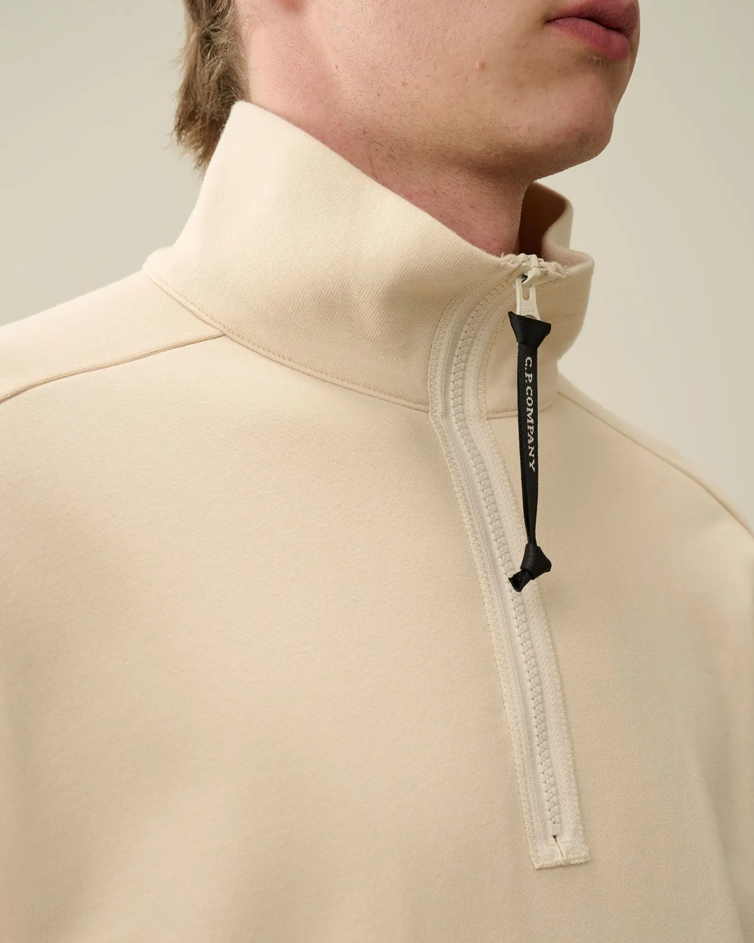Online C.P. Company 30/1 Fleece Artisanal Haettetroje Stovregn Gra