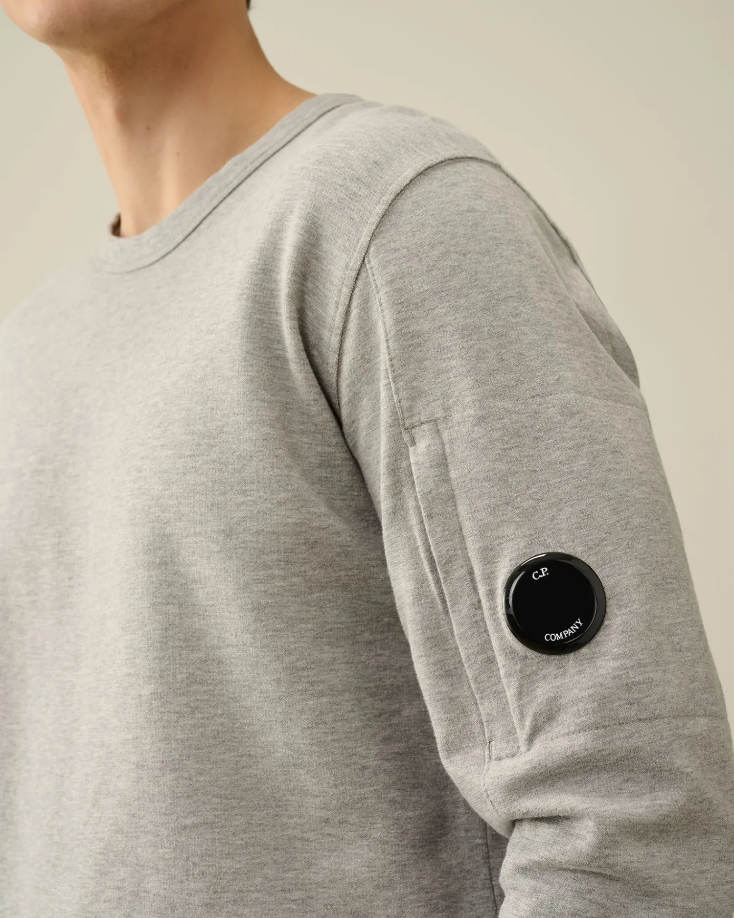 Sale C.P. Company 30/1 Fleece Artisanal Haettetroje Gaze Hvid