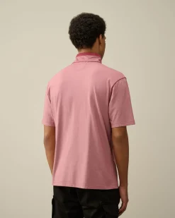 Fashion C.P. Company 30/1 Jersey Afslappet Grafisk T-Shirt Rod Knop