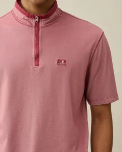 Fashion C.P. Company 30/1 Jersey Afslappet Grafisk T-Shirt Rod Knop