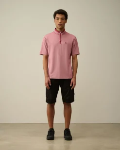 Fashion C.P. Company 30/1 Jersey Afslappet Grafisk T-Shirt Rod Knop