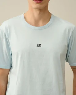 Discount C.P. Company 30/1 Jersey Afslappet Grafisk T-Shirt Blaek Bla