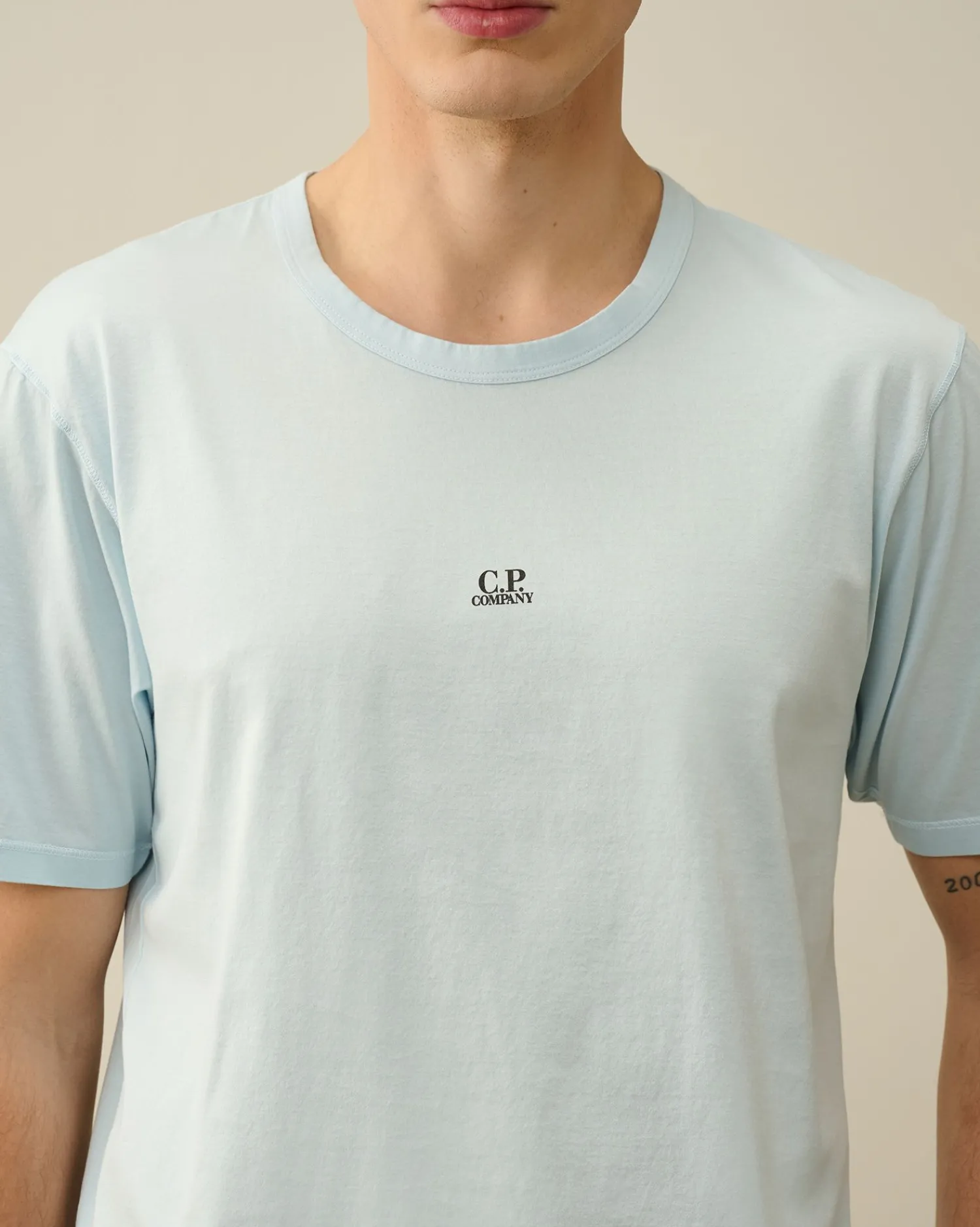 Discount C.P. Company 30/1 Jersey Afslappet Grafisk T-Shirt Blaek Bla