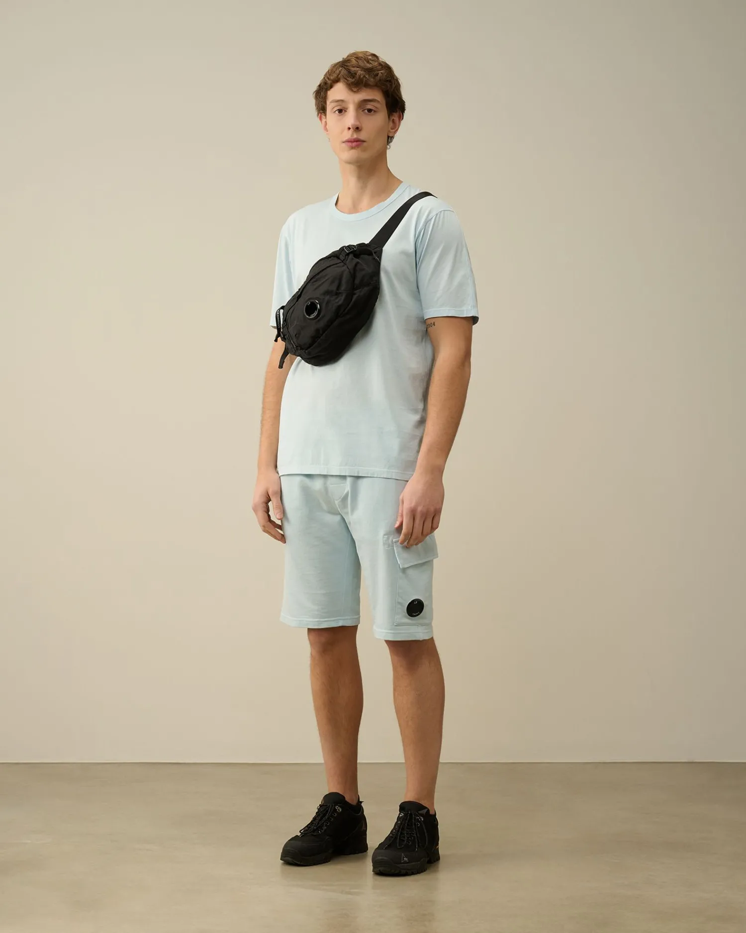 Discount C.P. Company 30/1 Jersey Afslappet Grafisk T-Shirt Blaek Bla
