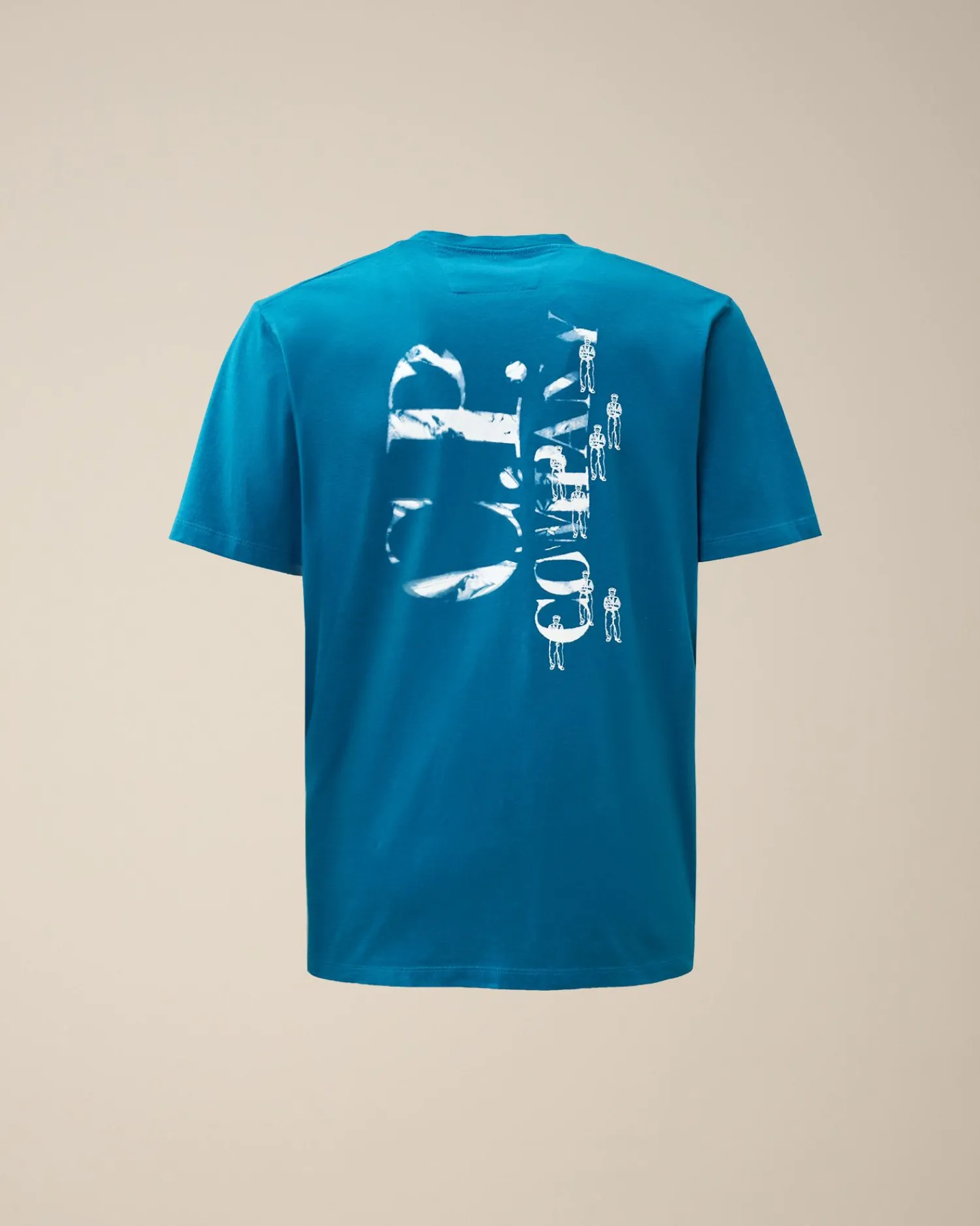 Outlet C.P. Company 24/1 Jersey Artisanal Card T-Shirt Gaze Hvid