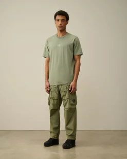 Sale C.P. Company 24/1 Jersey Artisanal Three Cards T-Shirt Agave Gron