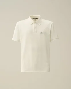 Discount C.P. Company 24/1 Jersey Artisanal Three Cards T-Shirt Gaze Hvid