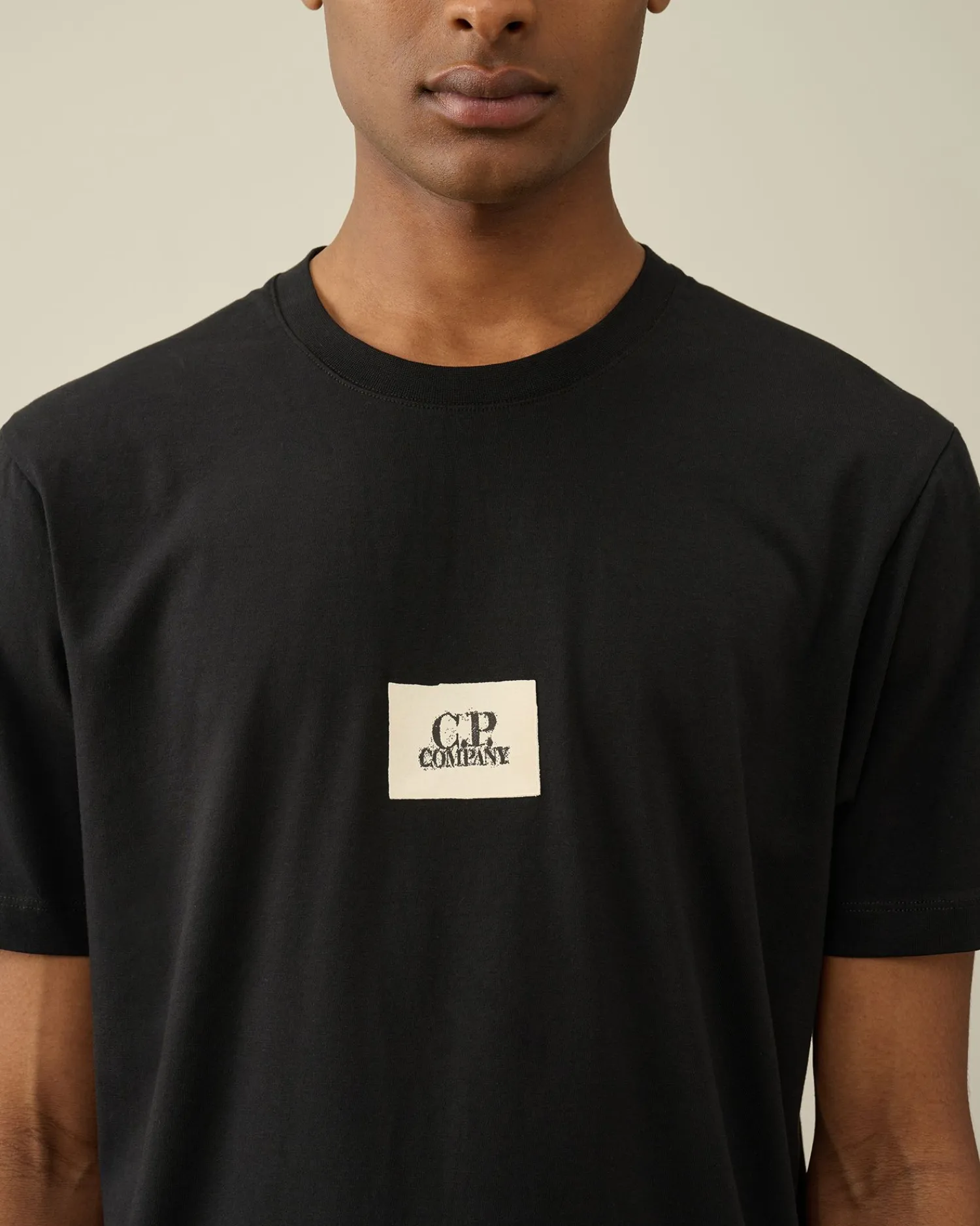 Clearance C.P. Company 20/1 Jersey Boxy Logo T-Shirt Green Bay