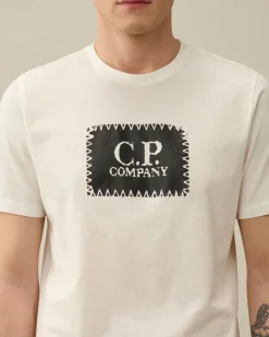 Sale C.P. Company 20/1 Jersey Boxy Logo T-Shirt Sort