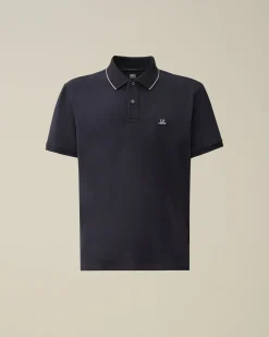 Shop C.P. Company 20/1 Jersey Boxy Polo Shirt Sort