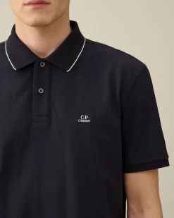 Shop C.P. Company 20/1 Jersey Boxy Polo Shirt Sort