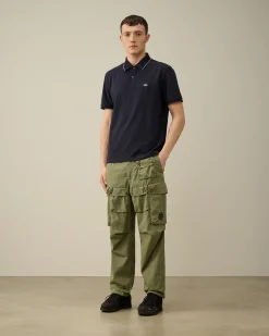 Shop C.P. Company 20/1 Jersey Boxy Polo Shirt Sort
