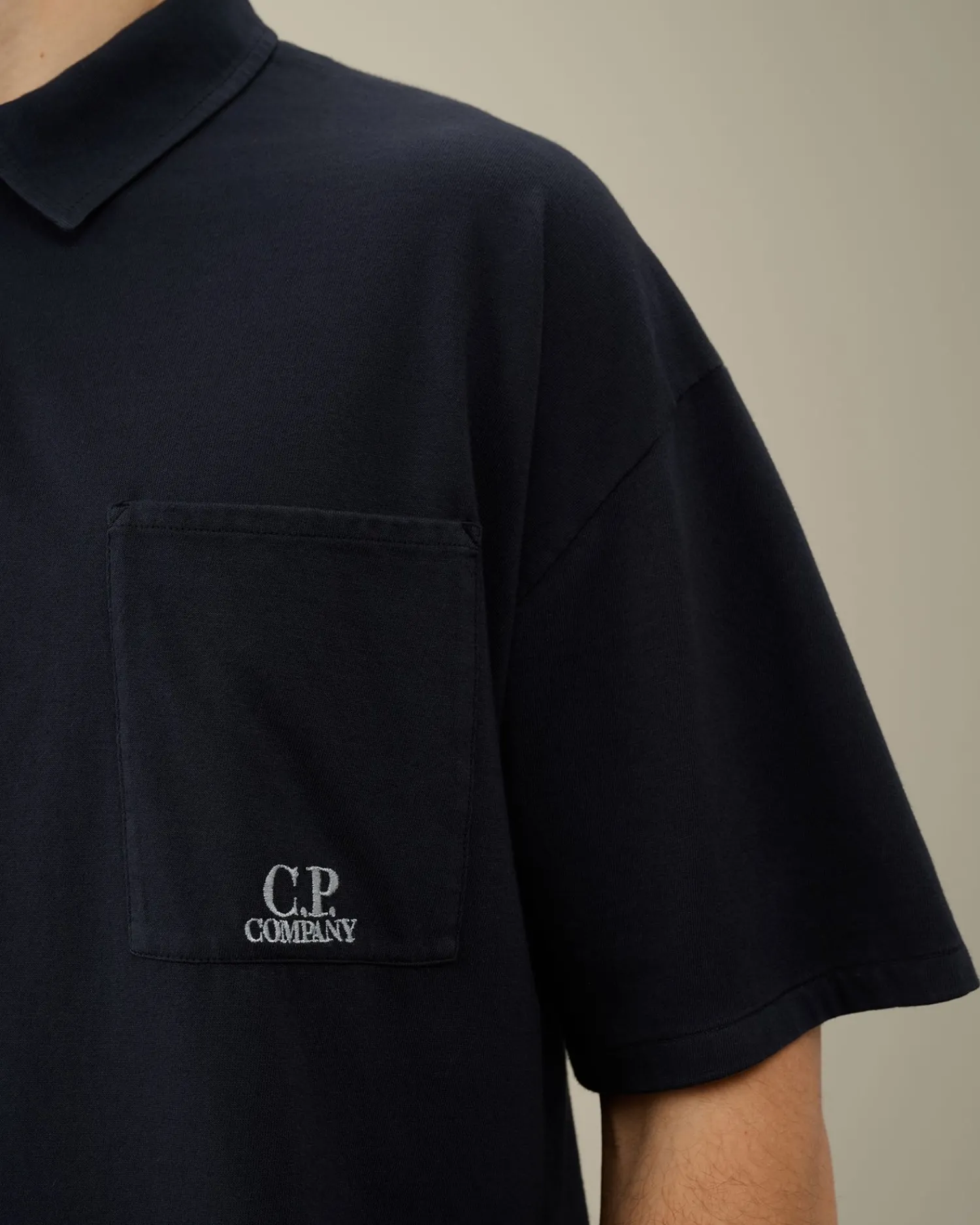 Best C.P. Company 20/1 Jersey Boxy Polo Shirt Total Eclipse-Blue