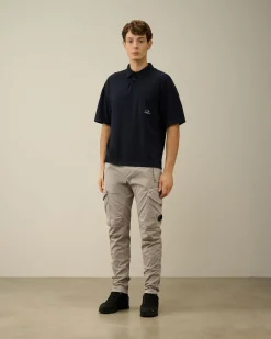 Best C.P. Company 20/1 Jersey Boxy Polo Shirt Total Eclipse-Blue