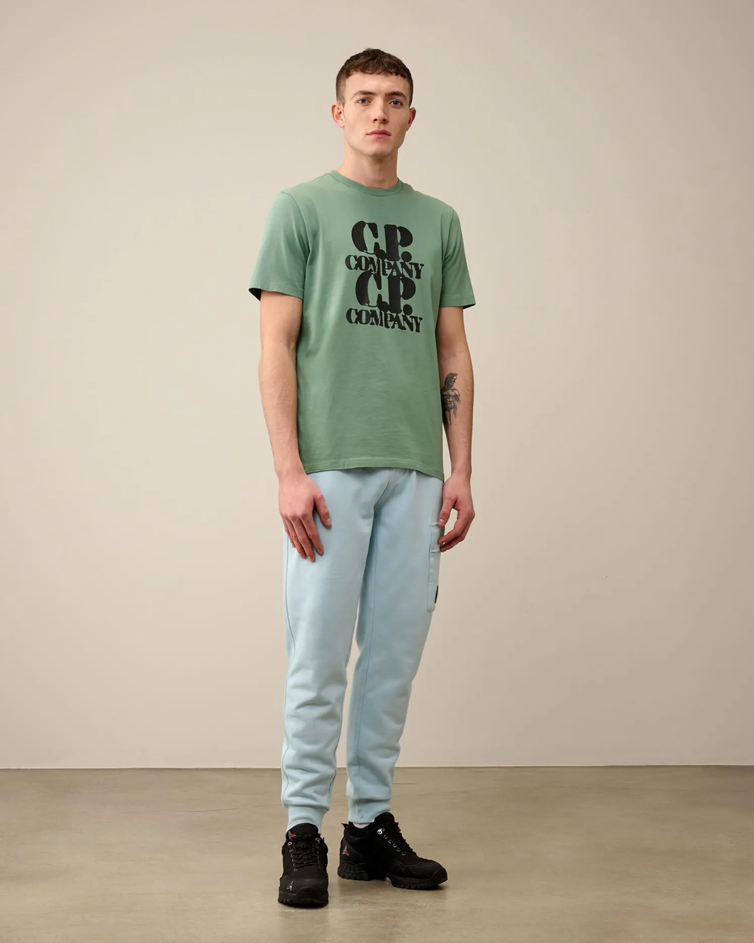 Fashion C.P. Company 1020 Jersey British Sailor T-Shirt Pistacie Shell-Beige