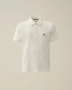 Sale C.P. Company 24/1 Jersey Garment Dyed Logo T-Shirt Gaze Hvid