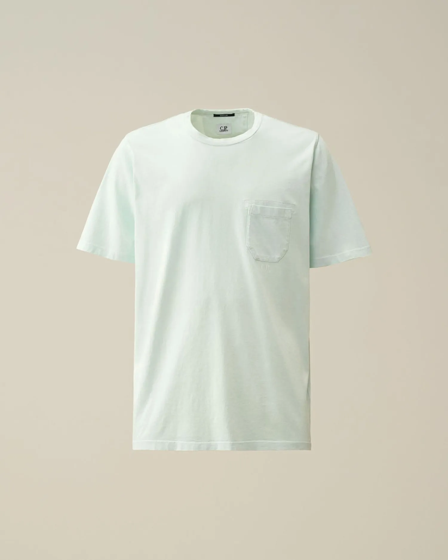 Fashion C.P. Company 24/1 Jersey Garment Dyed Logo T-Shirt Sort