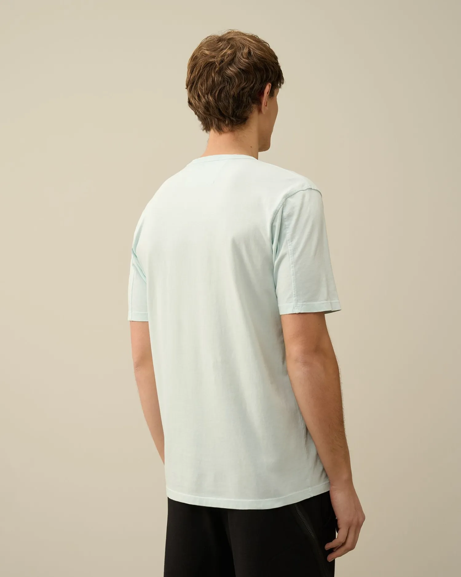 Fashion C.P. Company 24/1 Jersey Garment Dyed Logo T-Shirt Sort