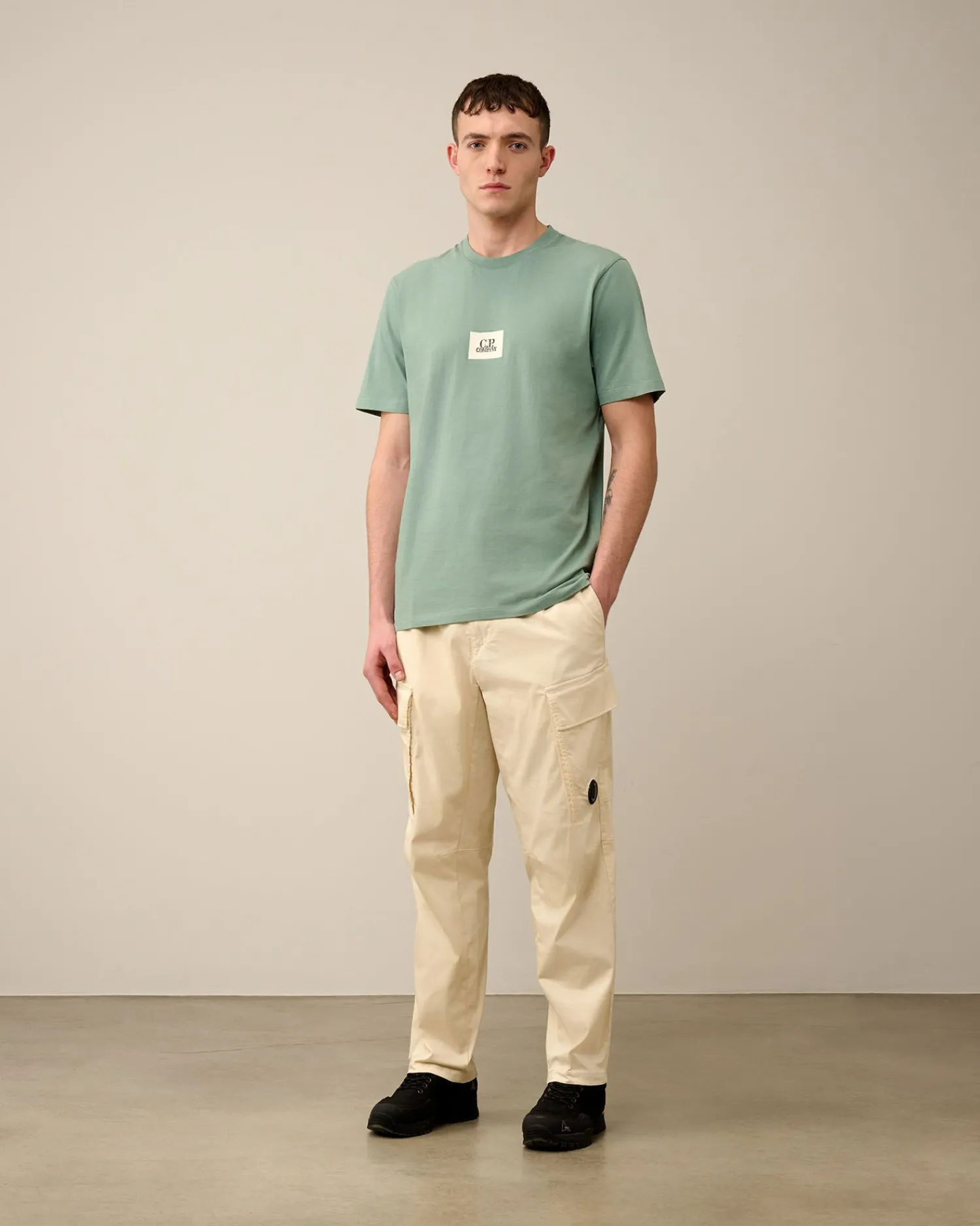 Sale C.P. Company 30/1 Jersey Goggle T-Shirt Himmelsk Pink