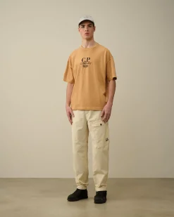 Best C.P. Company 30/1 Jersey Goggle T-Shirt Gra Melange