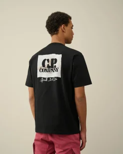 Online C.P. Company 30/1 Jersey Grafisk T-Shirt Sort