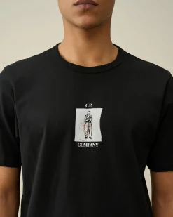 Online C.P. Company 30/1 Jersey Grafisk T-Shirt Sort