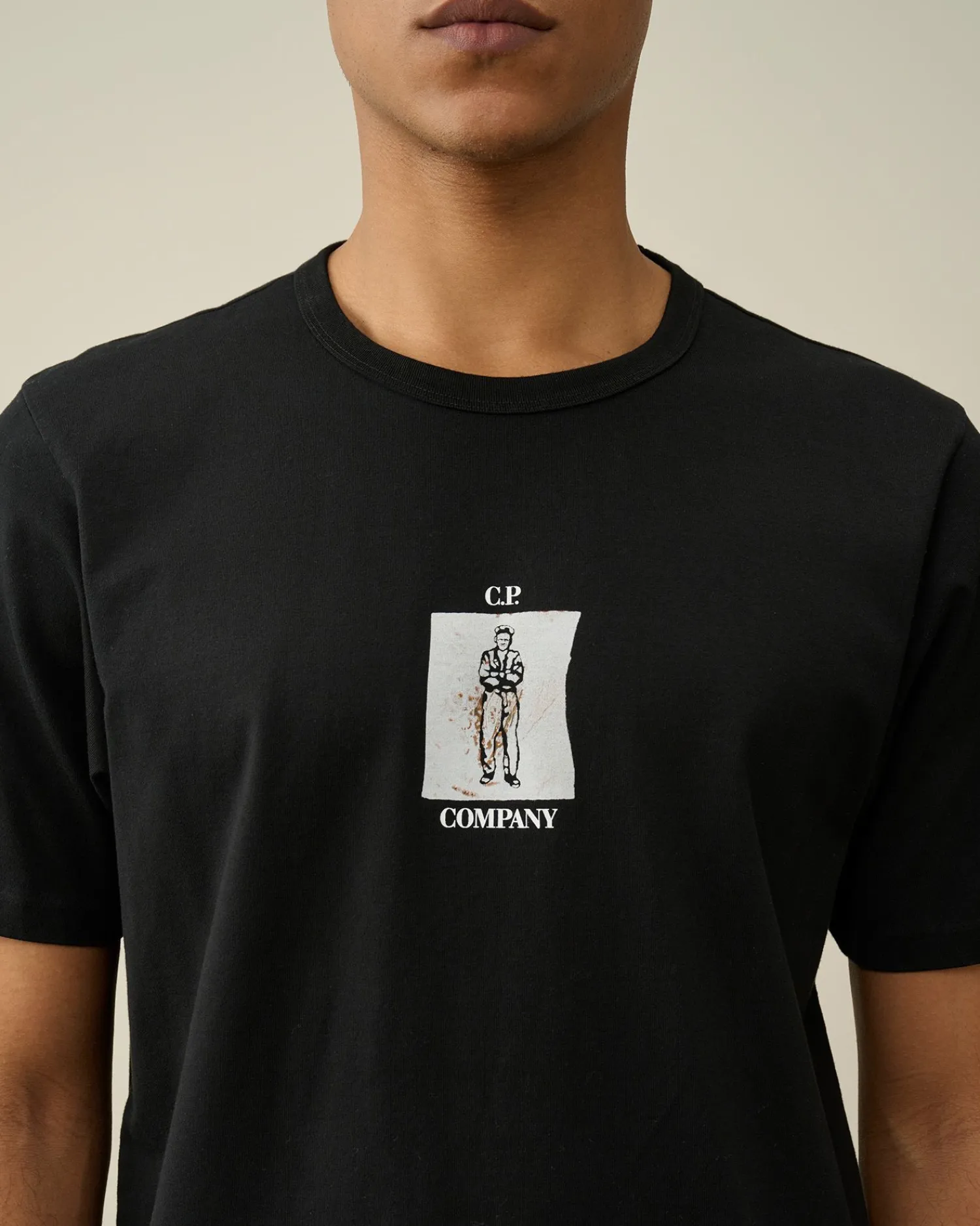 Online C.P. Company 30/1 Jersey Grafisk T-Shirt Sort