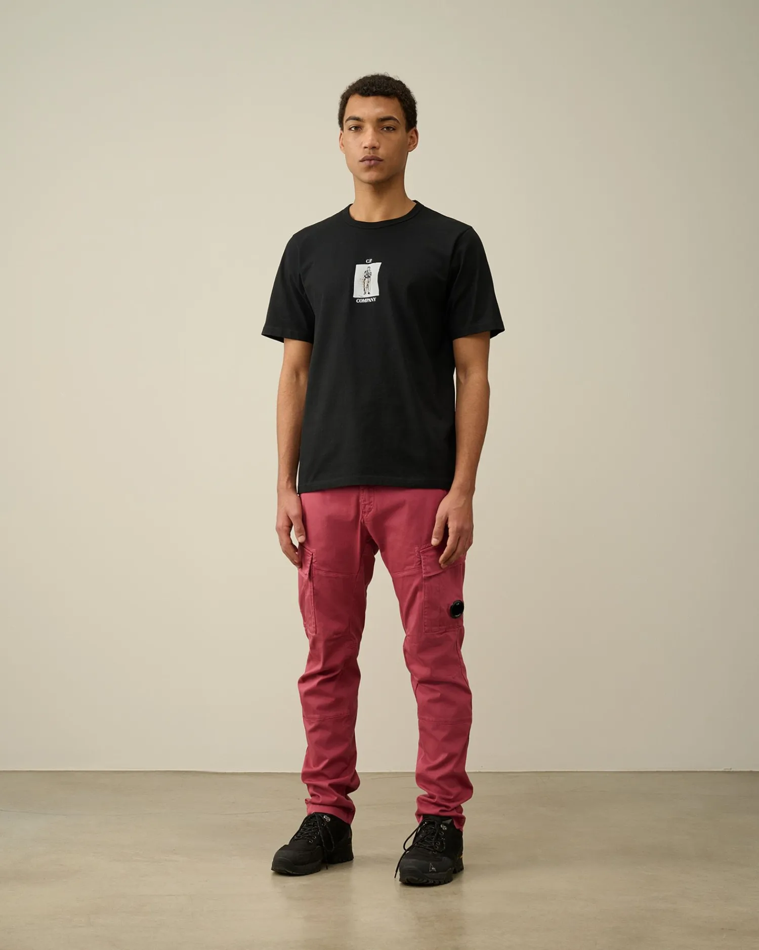 Online C.P. Company 30/1 Jersey Grafisk T-Shirt Sort