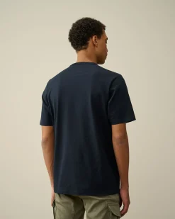 Clearance C.P. Company 30/1 Jersey Grafisk T-Shirt Gaze Hvid