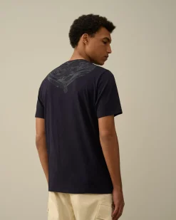 Clearance C.P. Company 30/1 Jersey Label Style Logo T-Shirt Ivy Gron