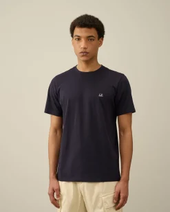 Clearance C.P. Company 30/1 Jersey Label Style Logo T-Shirt Ivy Gron