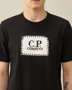 Shop C.P. Company 30/1 Jersey Label Style Logo T-Shirt Gaze Hvid