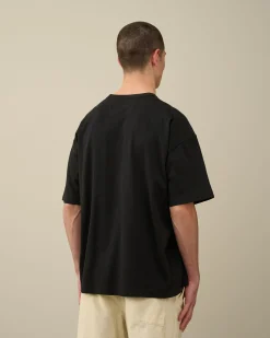 Store C.P. Company 30/1 Jersey Label Style Logo T-Shirt Stjernelys Bla