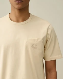 Discount C.P. Company 30/1 Jersey Label Style Logo T-Shirt Blaek Bla