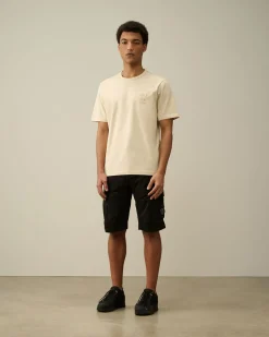 Discount C.P. Company 30/1 Jersey Label Style Logo T-Shirt Blaek Bla