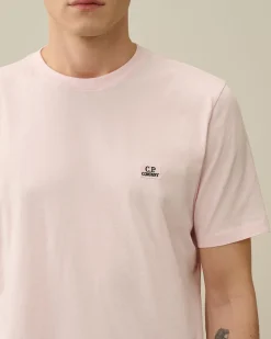 Hot C.P. Company 30/1 Jersey Logo T-Shirt Himmelsk Pink