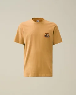 Fashion C.P. Company 30/1 Jersey Logo T-Shirt Pistacie Shell-Beige