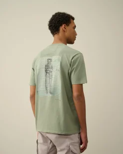 New C.P. Company 30/1 Jersey Logo T-Shirt Sort