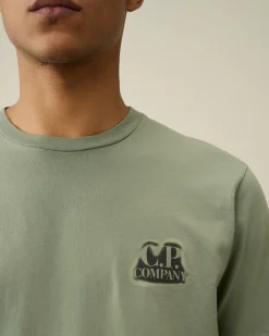 New C.P. Company 30/1 Jersey Logo T-Shirt Sort