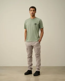 New C.P. Company 30/1 Jersey Logo T-Shirt Sort