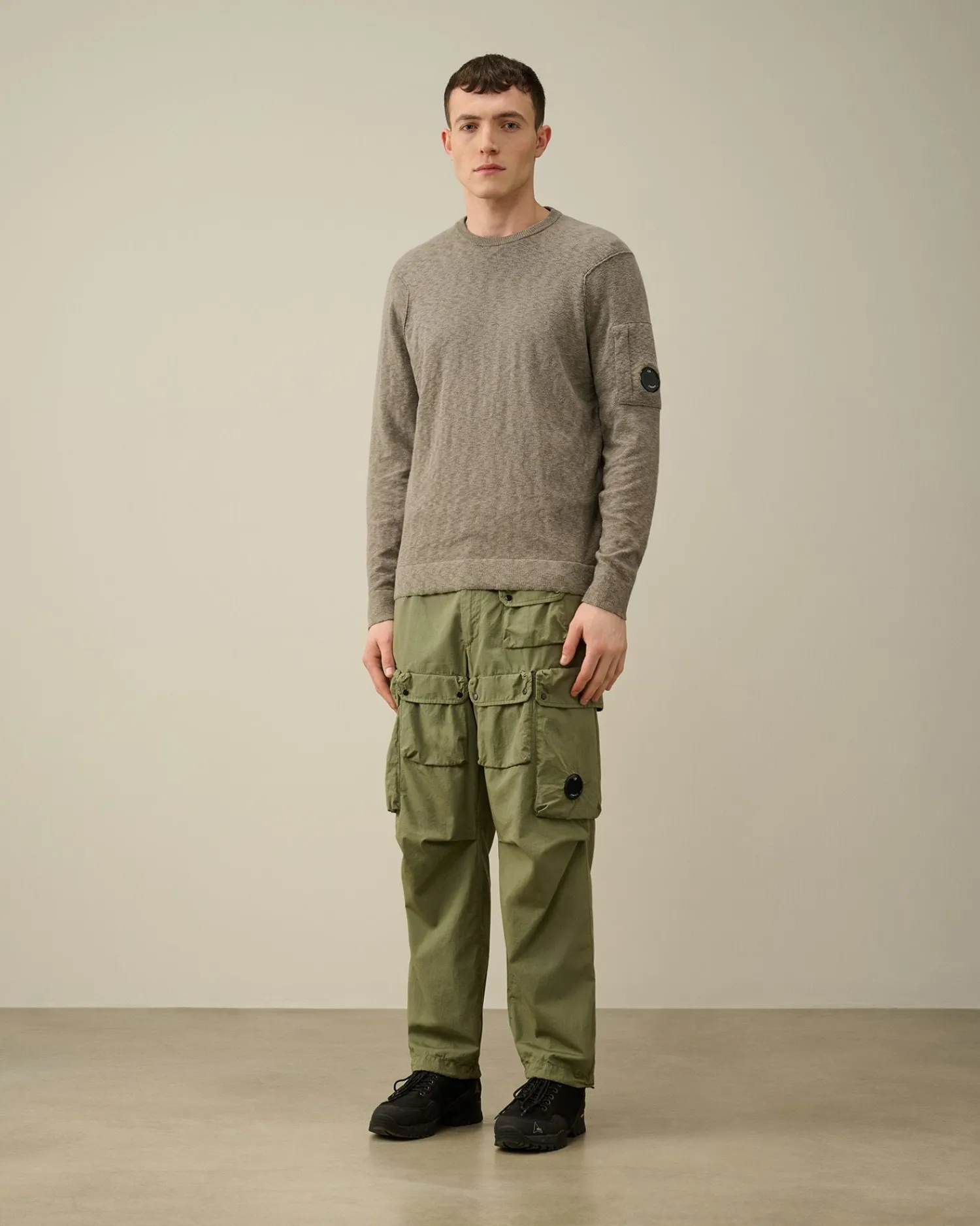 Shop C.P. Company 30/1 Jersey Relaxed Logo T-Shirt Sort