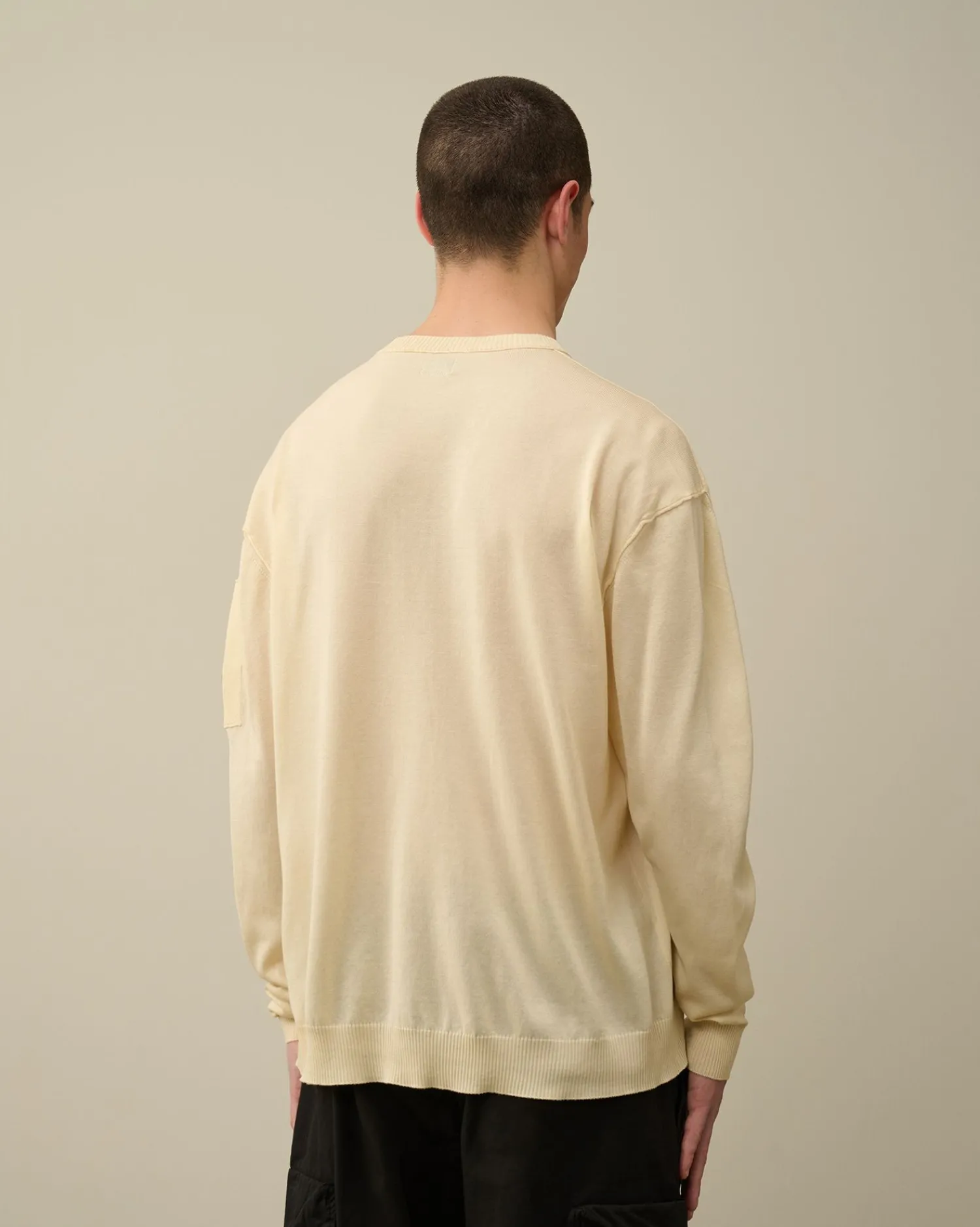 Best C.P. Company 30/1 Jersey Relaxed Logo T-Shirt Gaze Hvid