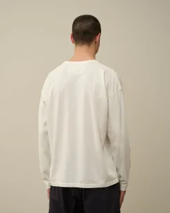 Discount C.P. Company 24/1 Jersey Resist Dyed Logo T-Shirt Blaek Bla