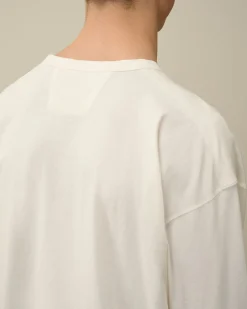 Discount C.P. Company 24/1 Jersey Resist Dyed Logo T-Shirt Blaek Bla