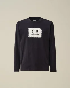 Cheap C.P. Company 70/2 Mercerized Jersey Langaermet T-Shirt Sort