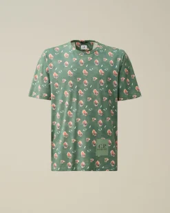 Discount C.P. Company 70/2 Mercerized Jersey Logo T-Shirt Hvid Paere
