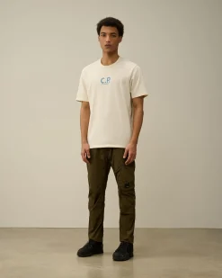 Store C.P. Company 30/2 Mercerized Jersey Twisted Pocket T-Shirt Total Eclipse-Blue
