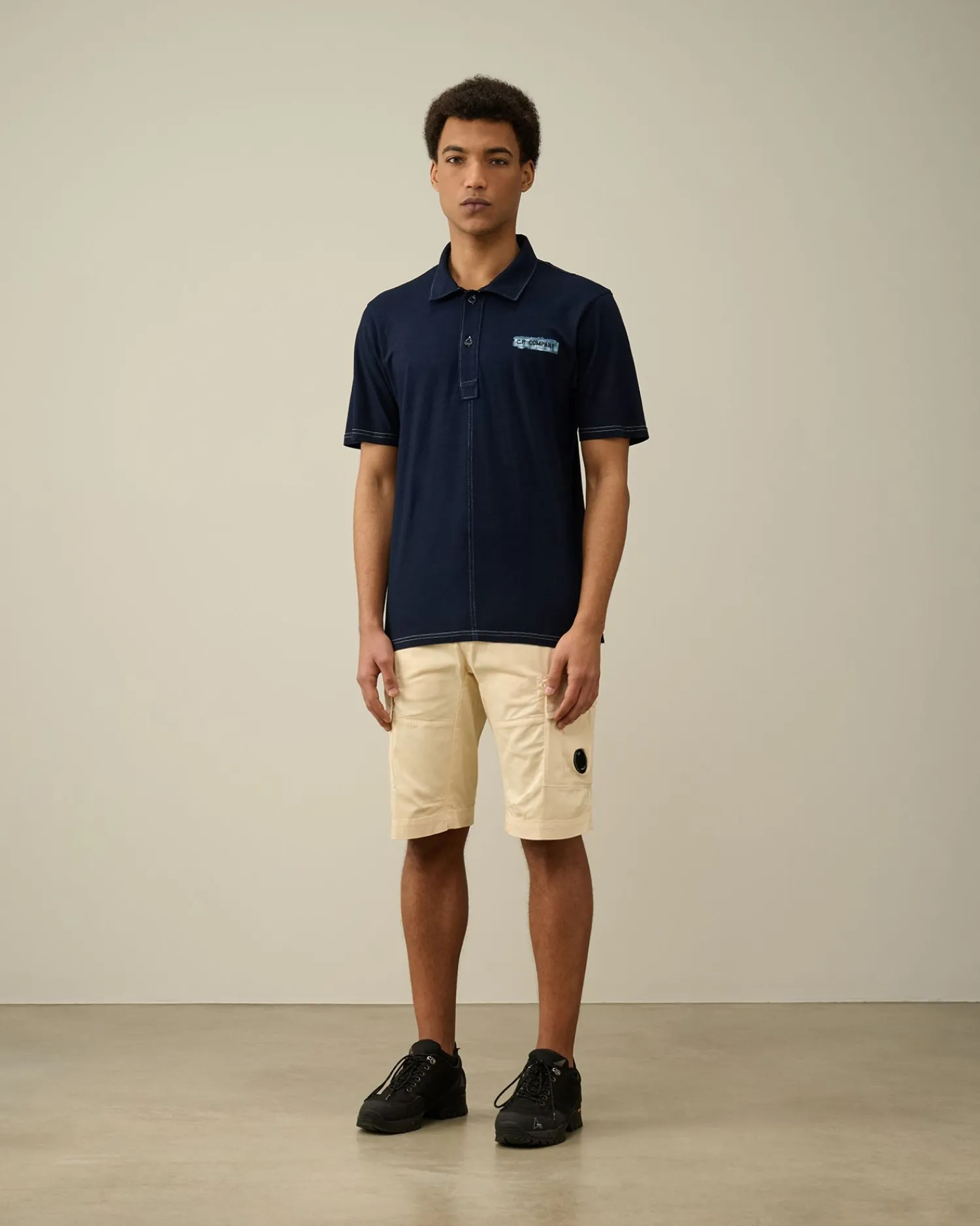 Fashion C.P. Company 30/2 Mercerized Jersey Twisted British Sailor T-Shirt Total Eclipse-Blue