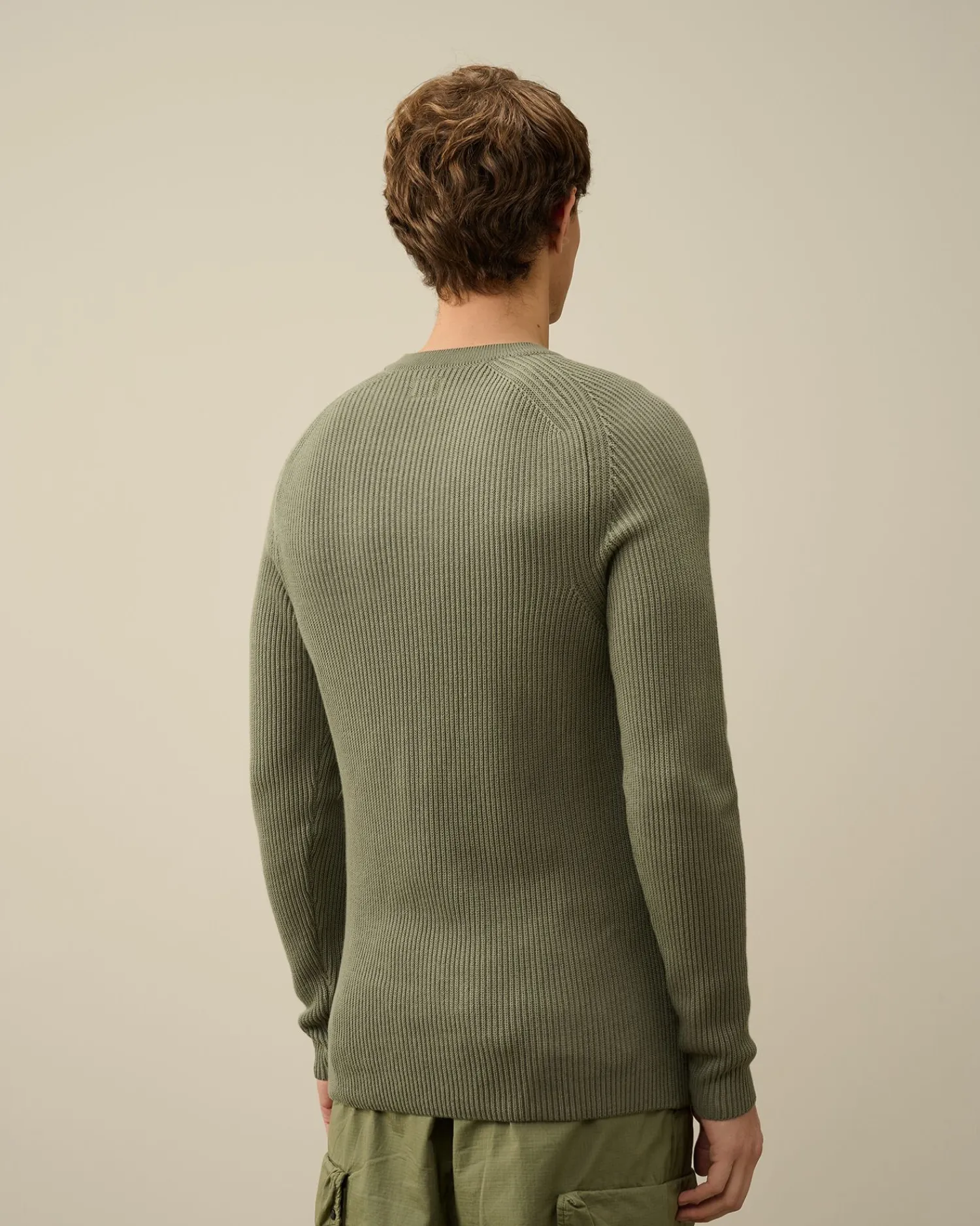 Clearance C.P. Company 30/2 Mercerized Jersey Twisted British Sailor T-Shirt Pistacie Shell-Beige